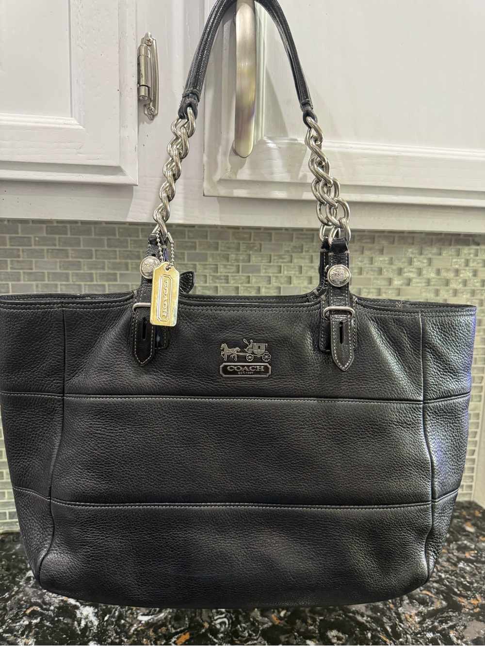 Coach 2009 Madison Tribeca Pebbled Leather Chain-Handle Tote